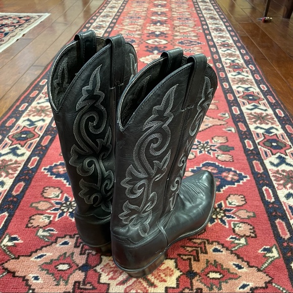 Justin Black Leather Boots - Picture 5 of 9